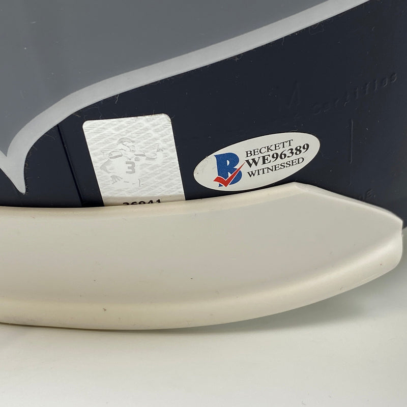 Autographed/Signed Russell Wilson Seattle Seahawks Full Size FS F/S Replica Football Helmet Beckett BAS COA