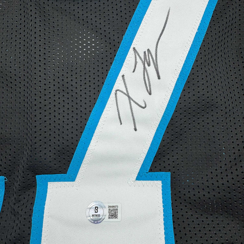 Autographed/Signed Xavier Legette Carolina Black Football Jersey Beckett BAS COA
