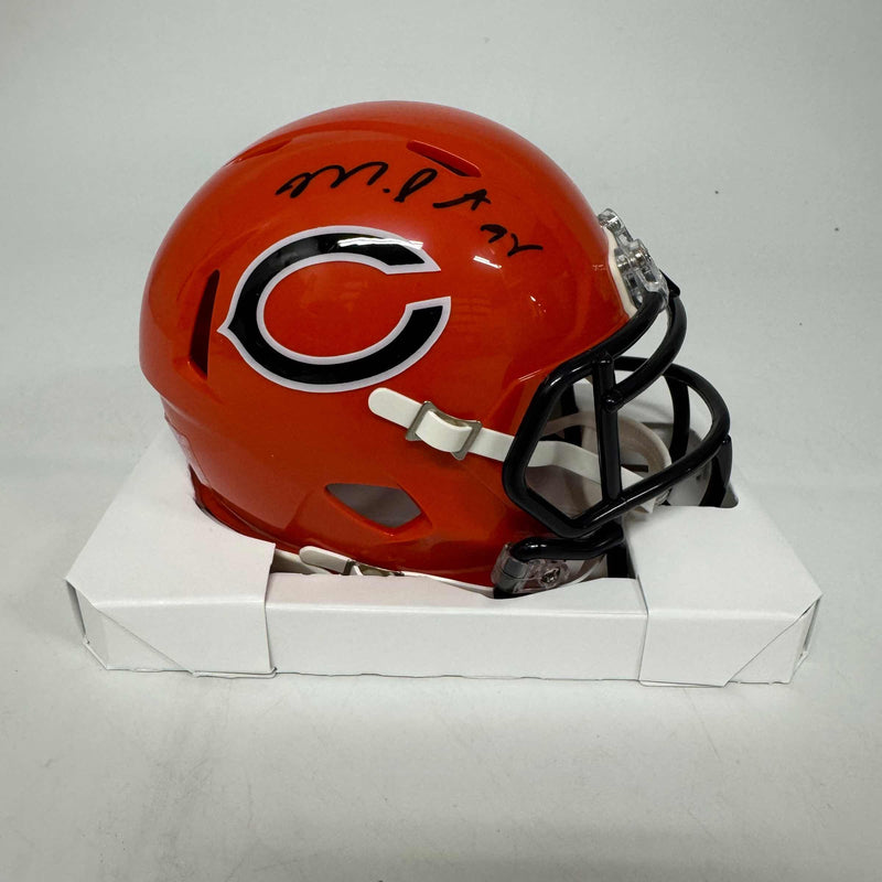 Autographed/Signed Montez Sweat Chicago Bears Orange Alternate Mini Football Helmet Beckett BAS COA