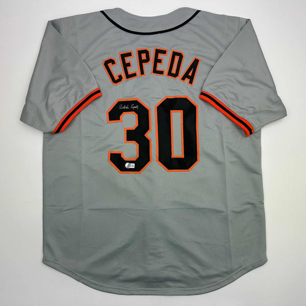 Autographed/Signed Orlando Cepeda San Francisco Grey Baseball Jersey Beckett BAS COA