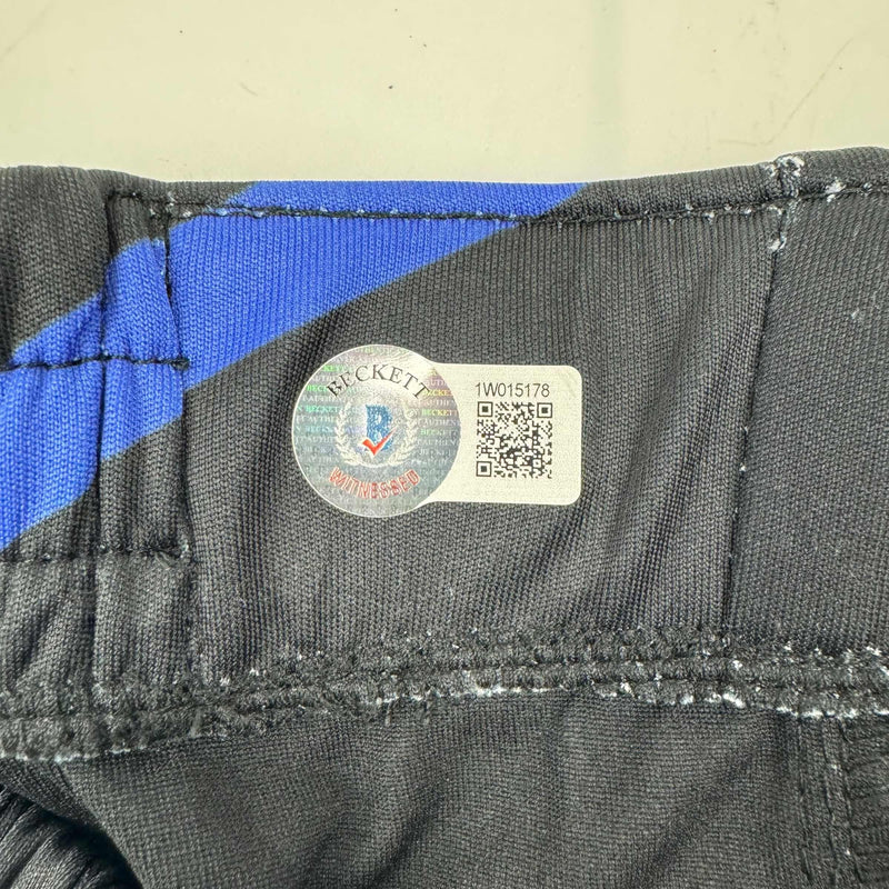 Autographed/Signed Bo Nickal Blue UFC MMA Trunks Shorts Ultimate Fighting Beckett BAS COA