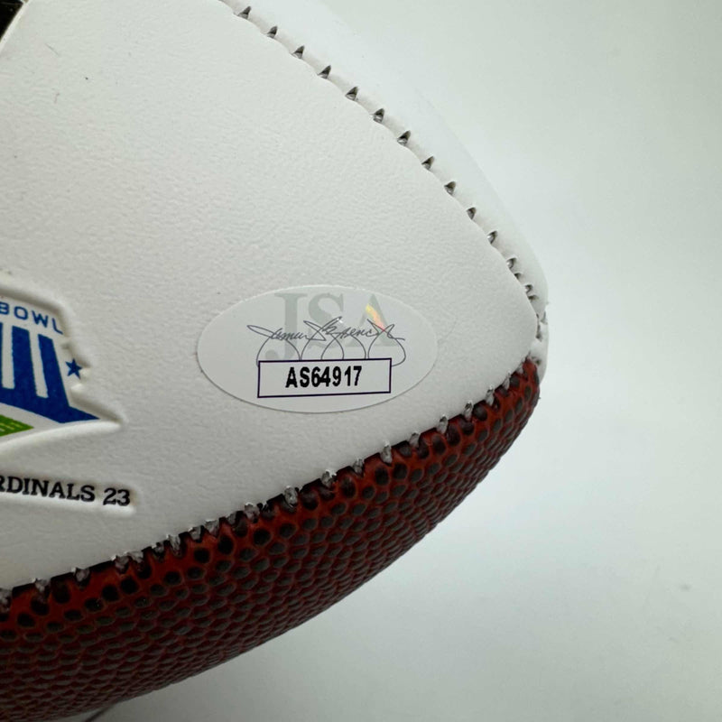 Autographed/Signed George Pickens Pittsburgh Steelers Full Size F/S White Panel Logo Football JSA COA