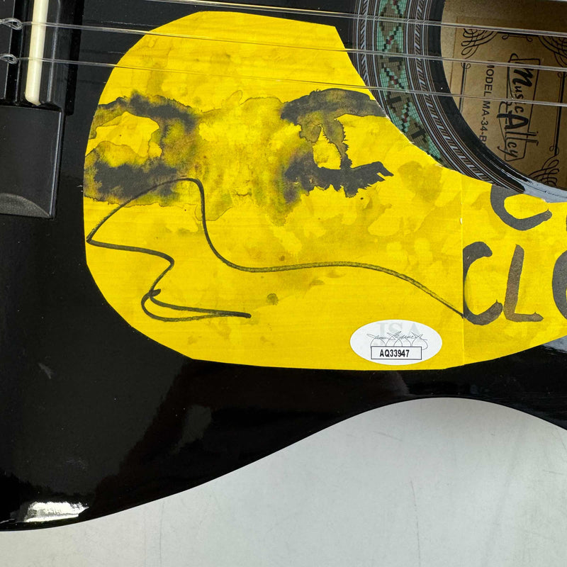 Autographed/Signed Ed Sheeran 39  Black Acoustic Guitar Eyes Closed Music Instrument JSA Holo