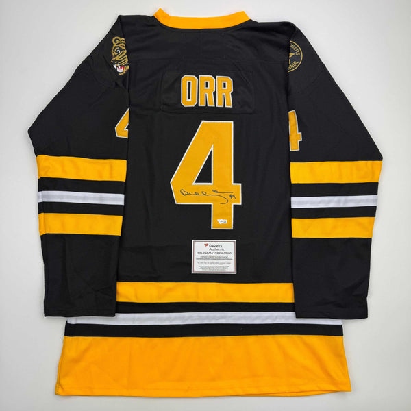 Autographed/Signed Bobby Orr Boston Bruins Black Hockey Jersey Fanatics COA