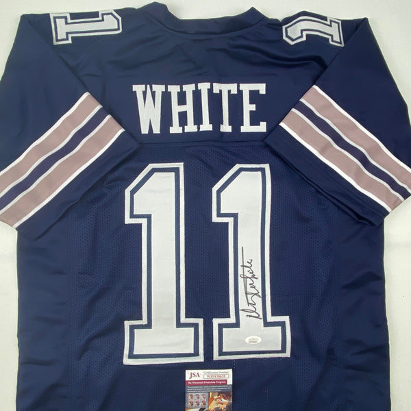 Autographed/Signed Danny White Dallas Dark Blue Football Jersey JSA COA