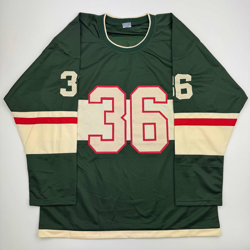 Autographed/Signed Mats Zuccarello Minnesota Green Hockey Jersey Beckett BAS COA