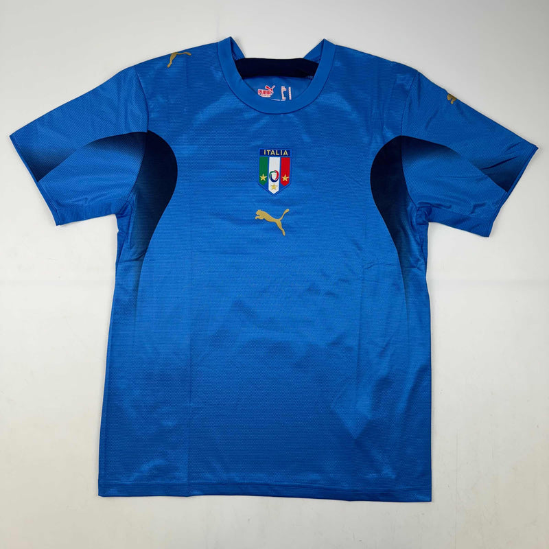 Autographed/Signed Fabio Cannavaro Italy Blue Soccer Futbol Jersey Beckett BAS COA