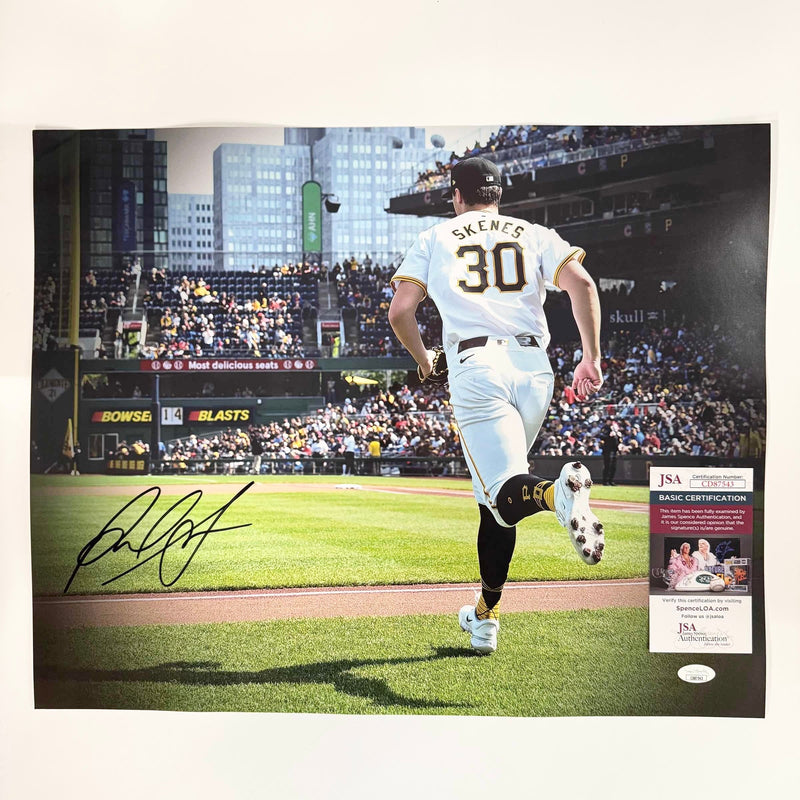 Autographed/Signed Paul Skenes Pittsburgh Pirates 16x20 Baseball Photo JSA COA