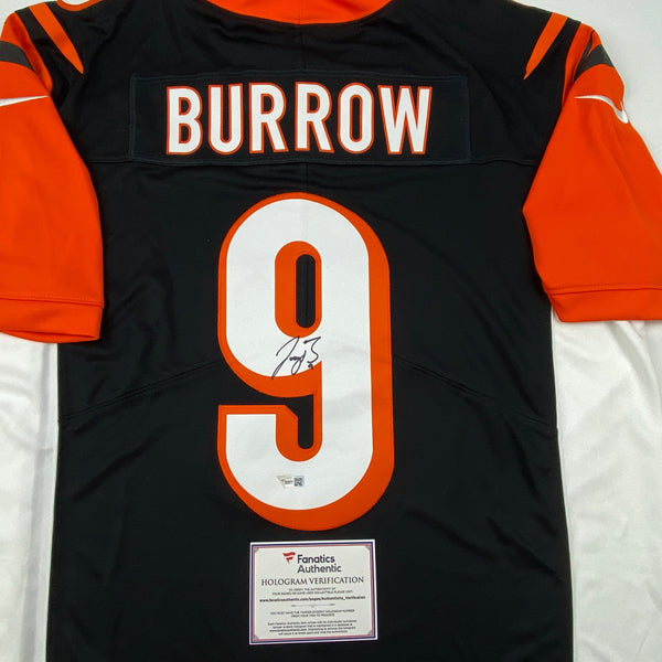 Autographed/Signed Joe Burrow Cincinnati Bengals Black Authentic Nike Limited Football Jersey Fanatics COA
