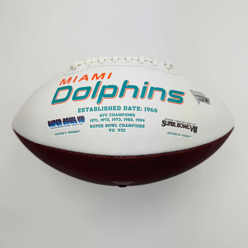 Autographed/Signed Dan Marino Miami Dolphins Full Size F/S White Panel Logo Football Fanatics COA