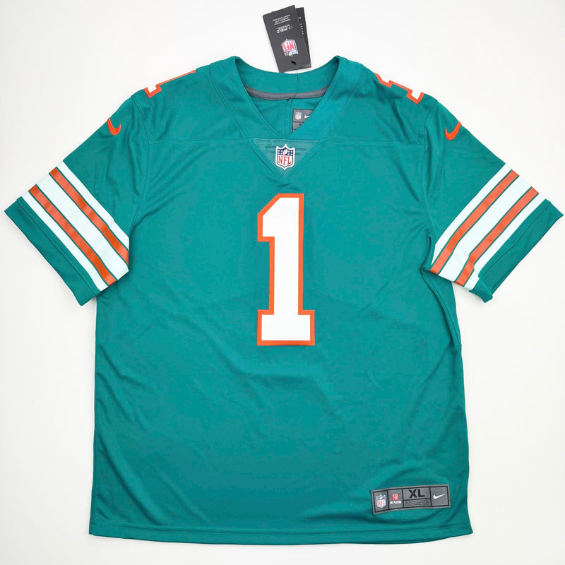 Autographed/Signed Tua Tagovailoa Miami Dolphins Authentic Teal Nike Football Jersey Fanatics COA