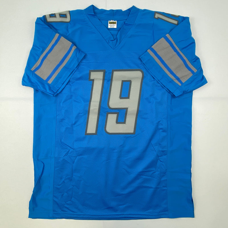 Autographed/Signed Kenny Golladay Detroit Blue Football Jersey JSA COA