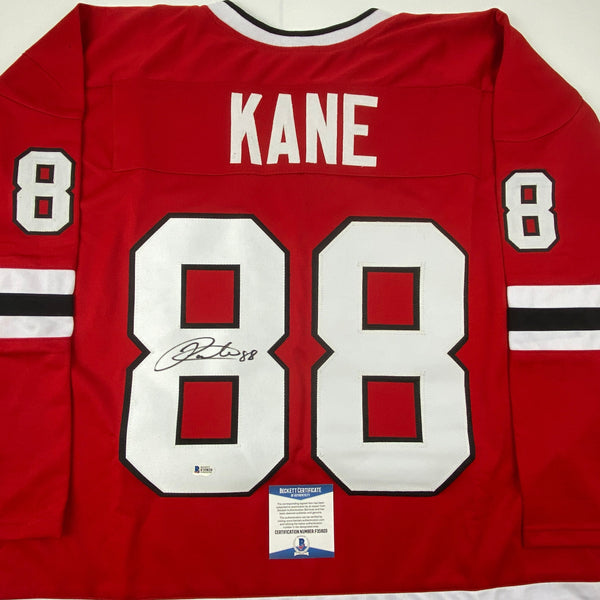 Autographed/Signed Patrick Kane Chicago Red Hockey Jersey Beckett BAS COA