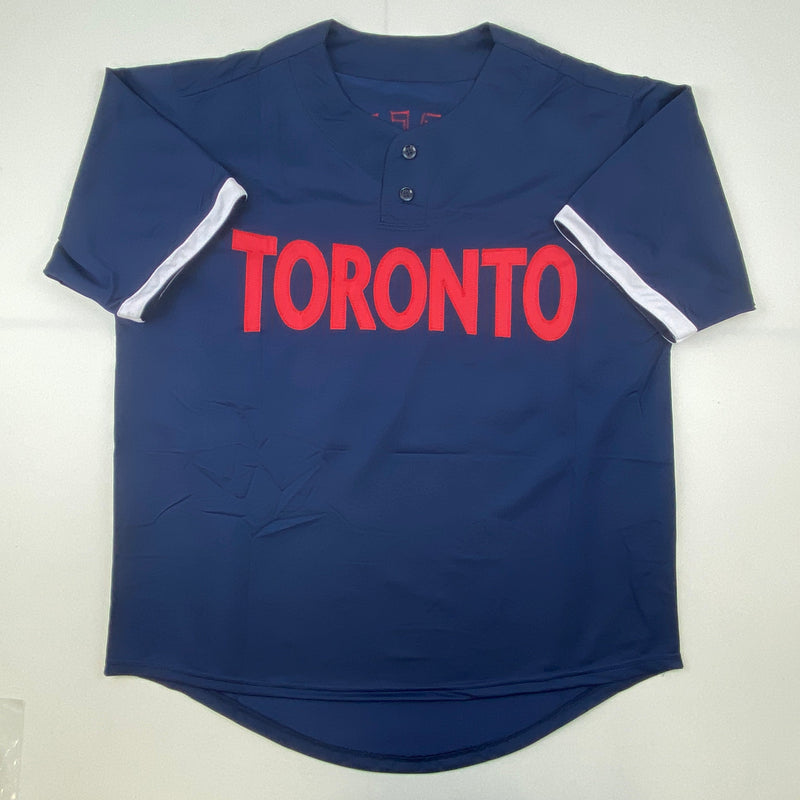 Autographed/Signed Vladimir Vlad Guerrero Jr. 2021 All-Star Game Blue Baseball Jersey PSA/DNA COA
