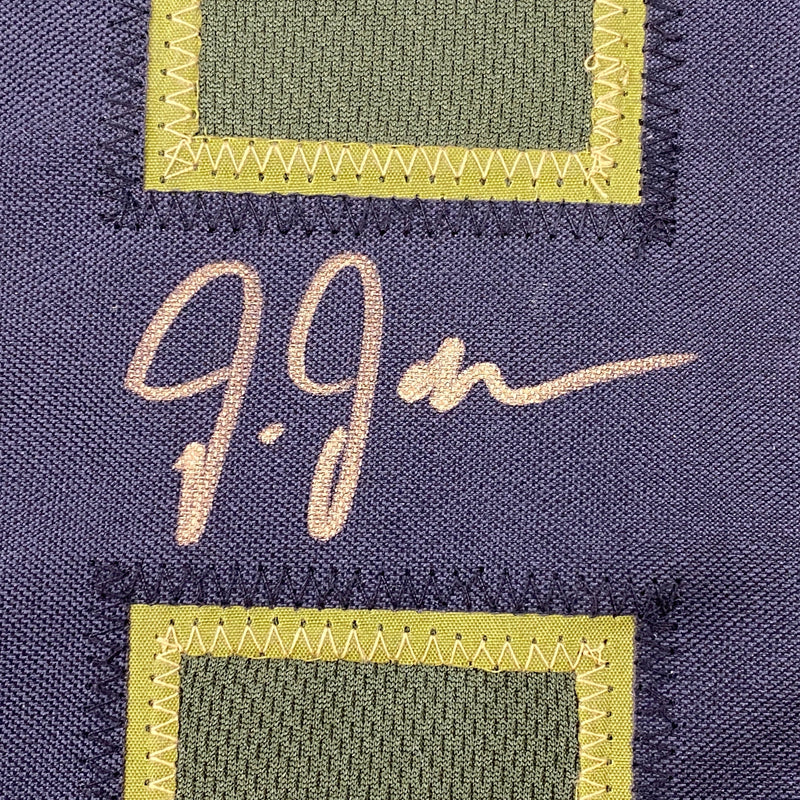 Autographed/Signed Justin Jefferson Green Salute To Service Football Jersey JSA COA