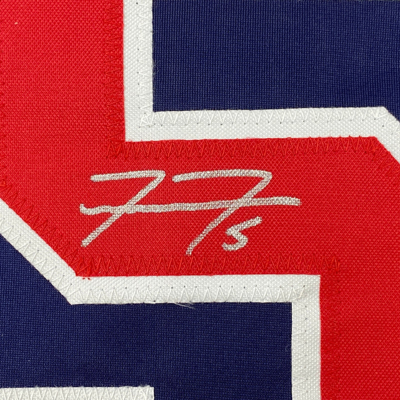 Autographed/Signed Freddie Freeman Atlanta Blue Baseball Jersey Lojo Exclusive COA