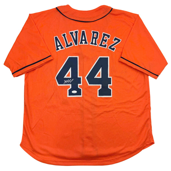 Autographed/Signed Yordan Alvarez Houston Orange Baseball Jersey JSA COA