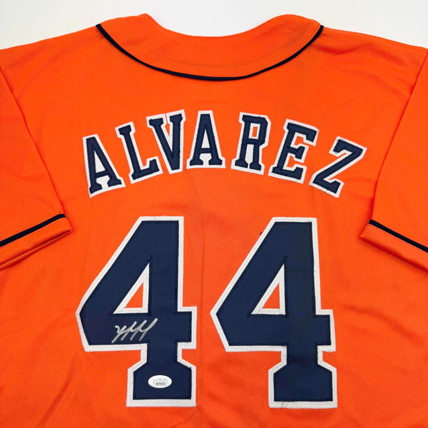 Autographed/Signed Yordan Alvarez Houston Orange Baseball Jersey JSA COA