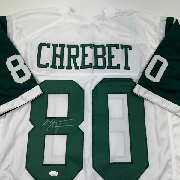 Autographed/Signed Wayne Chrebet New York White Football Jersey JSA COA