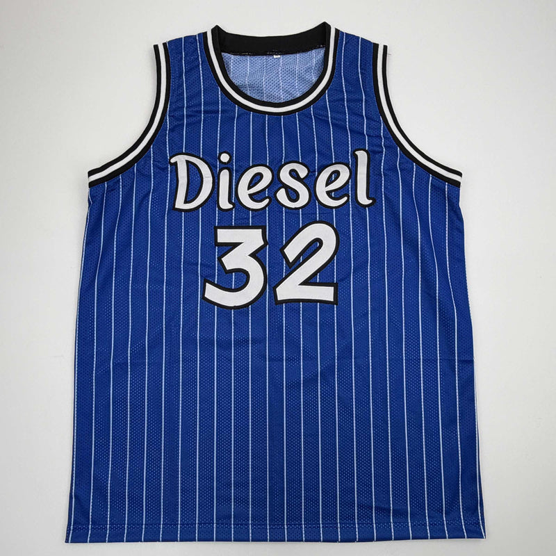 Autographed/Signed Shaquille Shaq O'Neal Orlando Blue Pinstripe Basketball Jersey PSA/DNA COA
