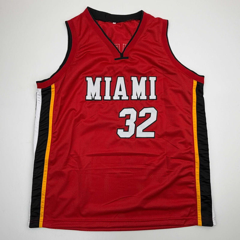 Autographed/Signed Shaquille Shaq O'Neal Miami Red Basketball Jersey PSA/DNA COA
