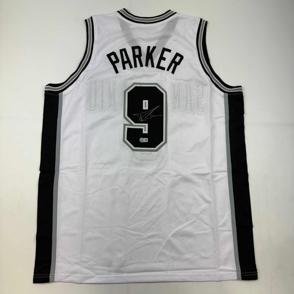 Autographed/Signed Tony Parker San Antonio White Basketball Jersey Beckett BAS COA