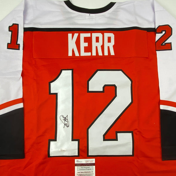 Autographed/Signed Tim Kerr Philadelphia Orange Hockey Jersey JSA COA