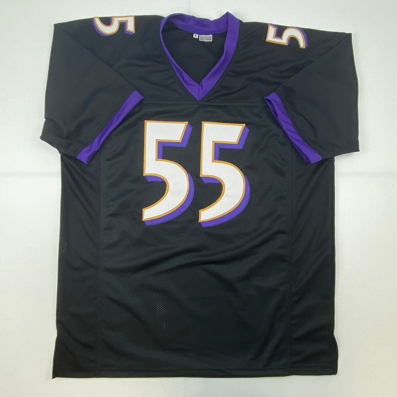 Autographed/Signed Terrell Suggs Baltimore Black Football Jersey JSA COA