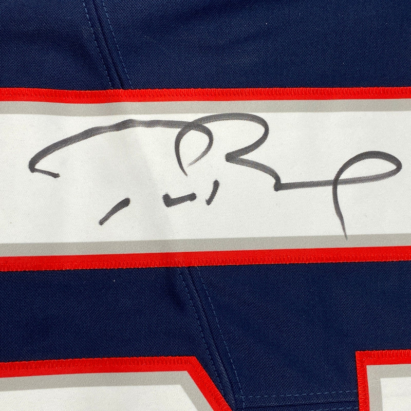 Autographed/Signed Tom Brady New England Patriots Blue Authentic Nike Limited Football Jersey Fanatics COA/LOA