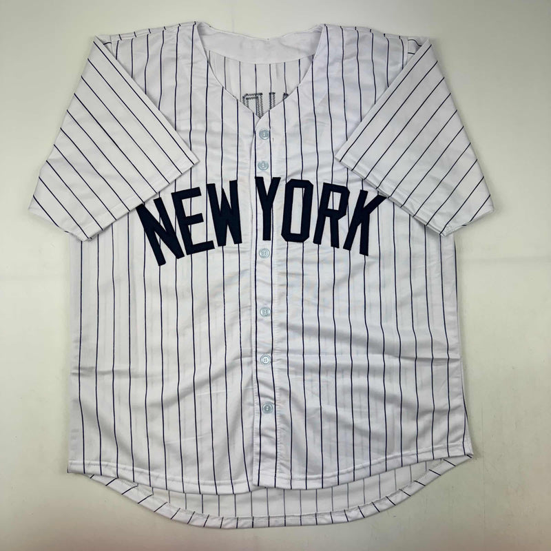 Autographed/Signed Ron Guidry New York Pinstripe Baseball Jersey Beckett BAS COA