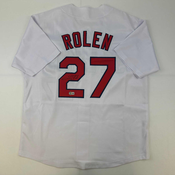 Autographed/Signed Scott Rolen St. Louis White Baseball Jersey Beckett BAS COA