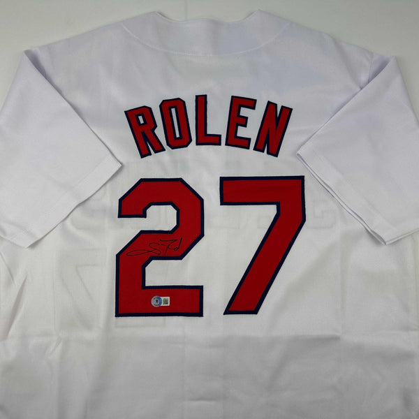 Autographed/Signed Scott Rolen St. Louis White Baseball Jersey Beckett BAS COA