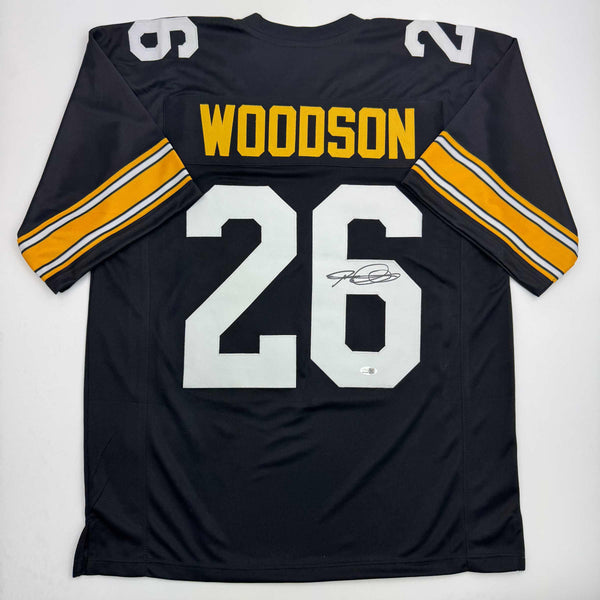 Autographed/Signed Rod Woodson Pittsburgh Black Football Jersey JSA COA