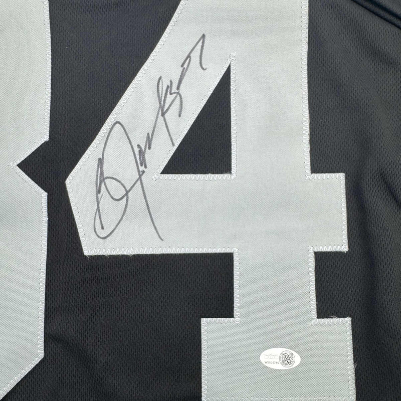 Autographed/Signed Bo Jackson Oakland Black Football Jersey JSA COA