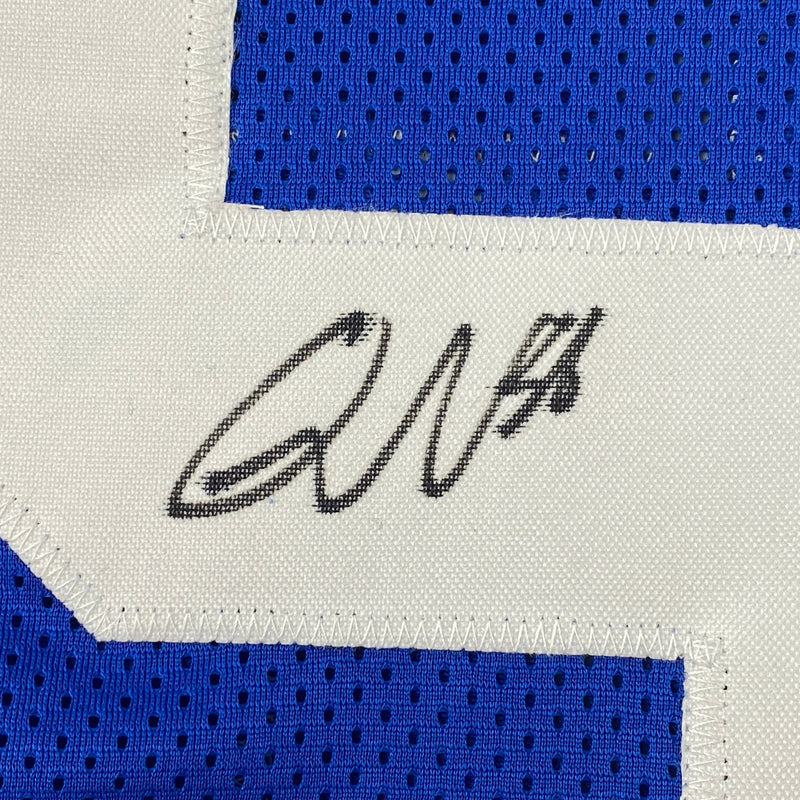 Autographed/Signed Quenton Nelson Indianapolis Blue Football Jersey JSA COA