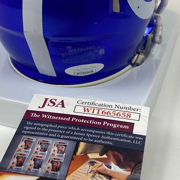 Autographed/Signed Jonathan Taylor Indianapolis Colts Flash Alternate Mini Football Helmet JSA COA