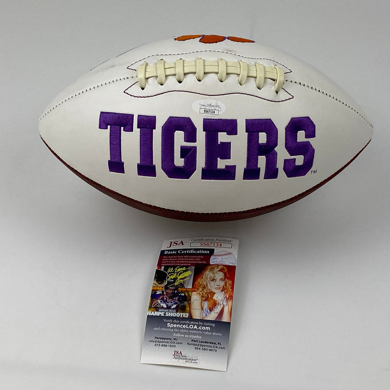 Autographed/Signed Trevor Lawrence Clemson Tigers Full Size White Panel Logo College Football JSA COA