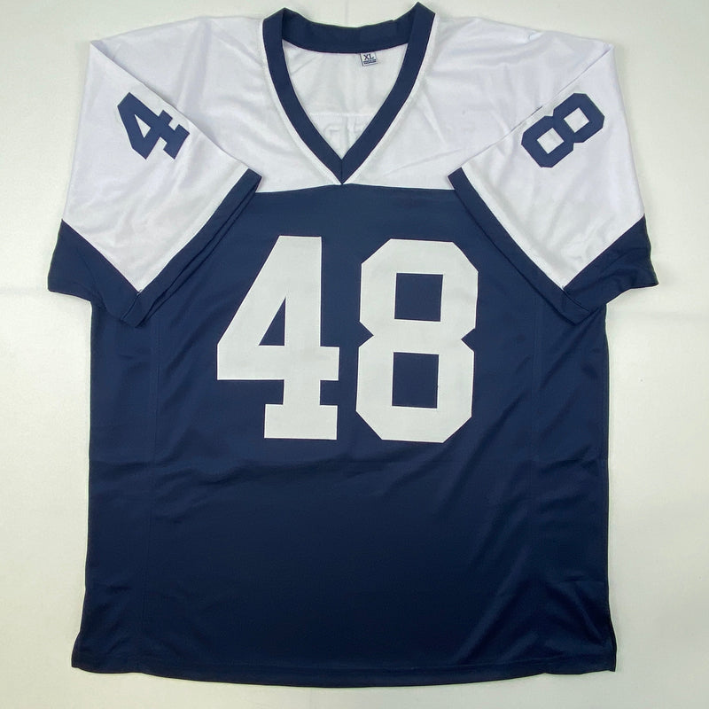 Autographed/Signed Daryl Moose Johnston Dallas Thanksgiving Day Football Jersey Beckett BAS COA