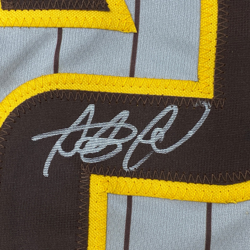 Autographed/Signed Fernando Tatis Jr. San Diego Grey Pinstripe Baseball Jersey JSA COA