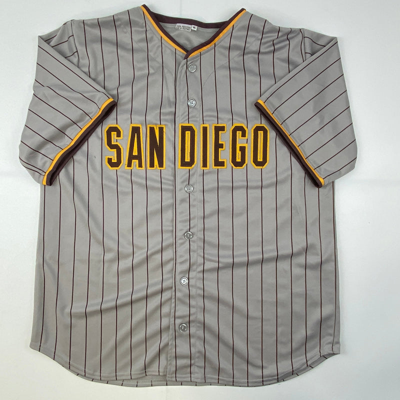 Autographed/Signed Fernando Tatis Jr. San Diego Grey Pinstripe Baseball Jersey JSA COA