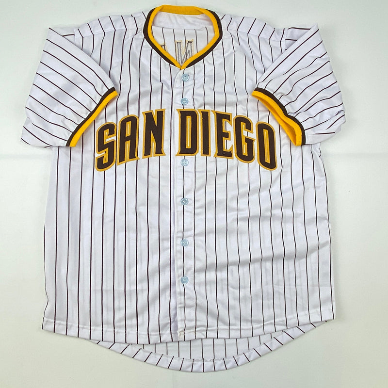 Autographed/Signed Fernando Tatis Jr. El Nino San Diego Pinstripe Baseball Jersey Beckett BAS COA