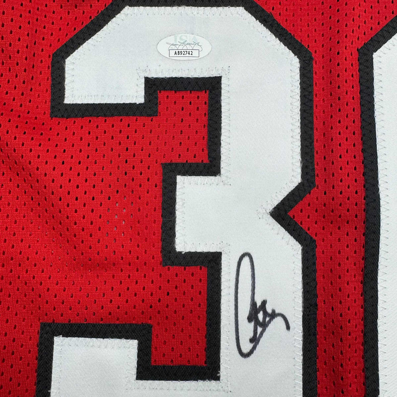 Autographed/Signed Stephen Steph Curry Davidson Wildcats Red College Basketball Jersey JSA COA
