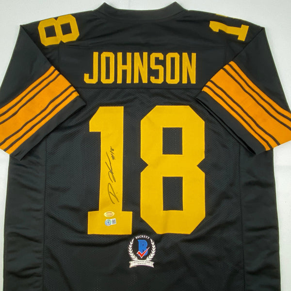 Autographed/Signed Diontae Johnson Pittsburgh Color Rush Football Jersey Beckett BAS COA