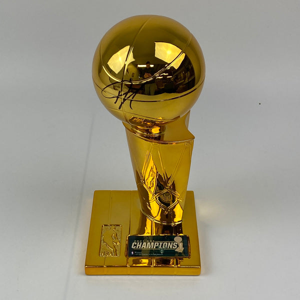 Autographed/Signed Giannis Antetokounmpo Milwaukee Bucks Replica 2021 NBA Finals Basketball Trophy Beckett BAS COA