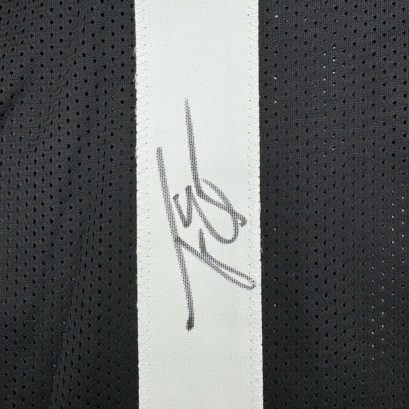 Autographed/Signed Travis Etienne Jr. Jacksonville Black Football Jersey Beckett BAS COA
