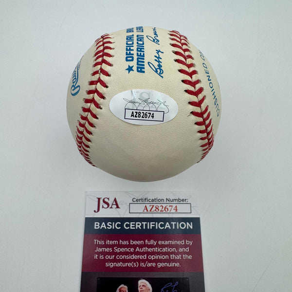 Autographed/Signed Early Wynn Rawlings Official American League Baseball OAL JSA COA