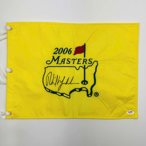 Autographed/Signed Phil Mickelson 2006 Masters Augusta Champion Flag PSA COA