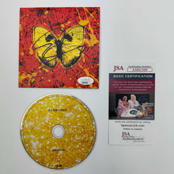 Autographed/Signed Ed Sheeran  Shivers  Album CD Cover Disk JSA COA