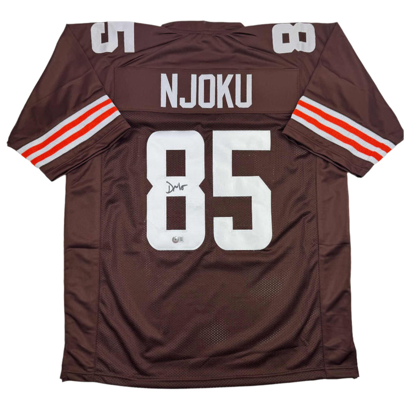 Autographed/Signed David Njoku Cleveland Football Brown Jersey Beckett BAS COA