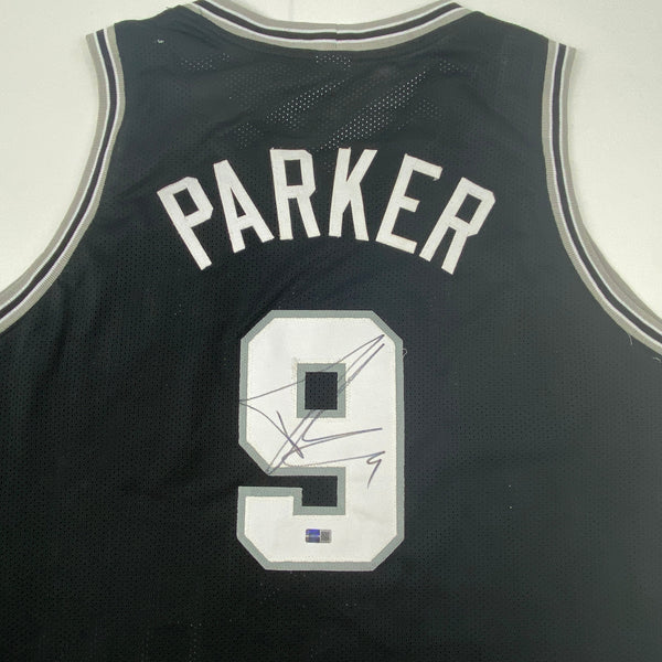 Autographed/Signed Tony Parker San Antonio Black Basketball Jersey Steiner COA